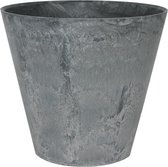 Steege Plantenpot/bloempot - natuursteen look - grijs - D22 x H 20 cm