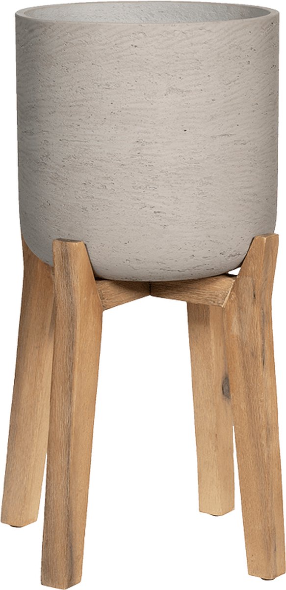 Pottery Pots - Bloempot Charlie M (Feet High) - ⌀23.5cm x H38cm - Indoor en Outdoor - Grey Washed
