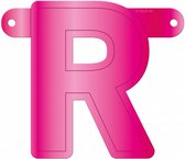 slingerletter R 12,5 x 11 cm karton roze
