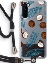 Case Company® - OnePlus Nord hoesje met Koord - Kokosnoot - Telefoonhoesje met Zwart Koord - Bescherming aan alle Kanten en Over de Schermrand