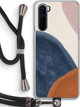 Case Company® - OnePlus Nord hoesje met Koord - Geo #1 - Telefoonhoesje met Zwart Koord - Bescherming aan alle Kanten en Over de Schermrand