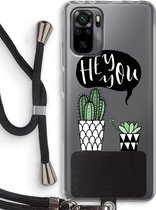 Case Company® - Xiaomi Redmi Note 10 Pro hoesje met Koord - Hey you cactus - Telefoonhoesje met Zwart Koord - Bescherming aan alle Kanten en Over de Schermrand