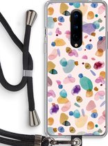 Case Company® - OnePlus 8 hoesje met Koord - Terrazzo Memphis - Telefoonhoesje met Zwart Koord - Bescherming aan alle Kanten en Over de Schermrand