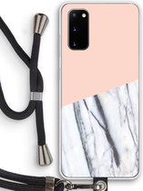 Case Company® - Samsung Galaxy S20 hoesje met Koord - A touch of peach - Telefoonhoesje met Zwart Koord - Bescherming aan alle Kanten en Over de Schermrand