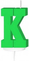 letterkaars ''k'' met houder 4 cm wax groen