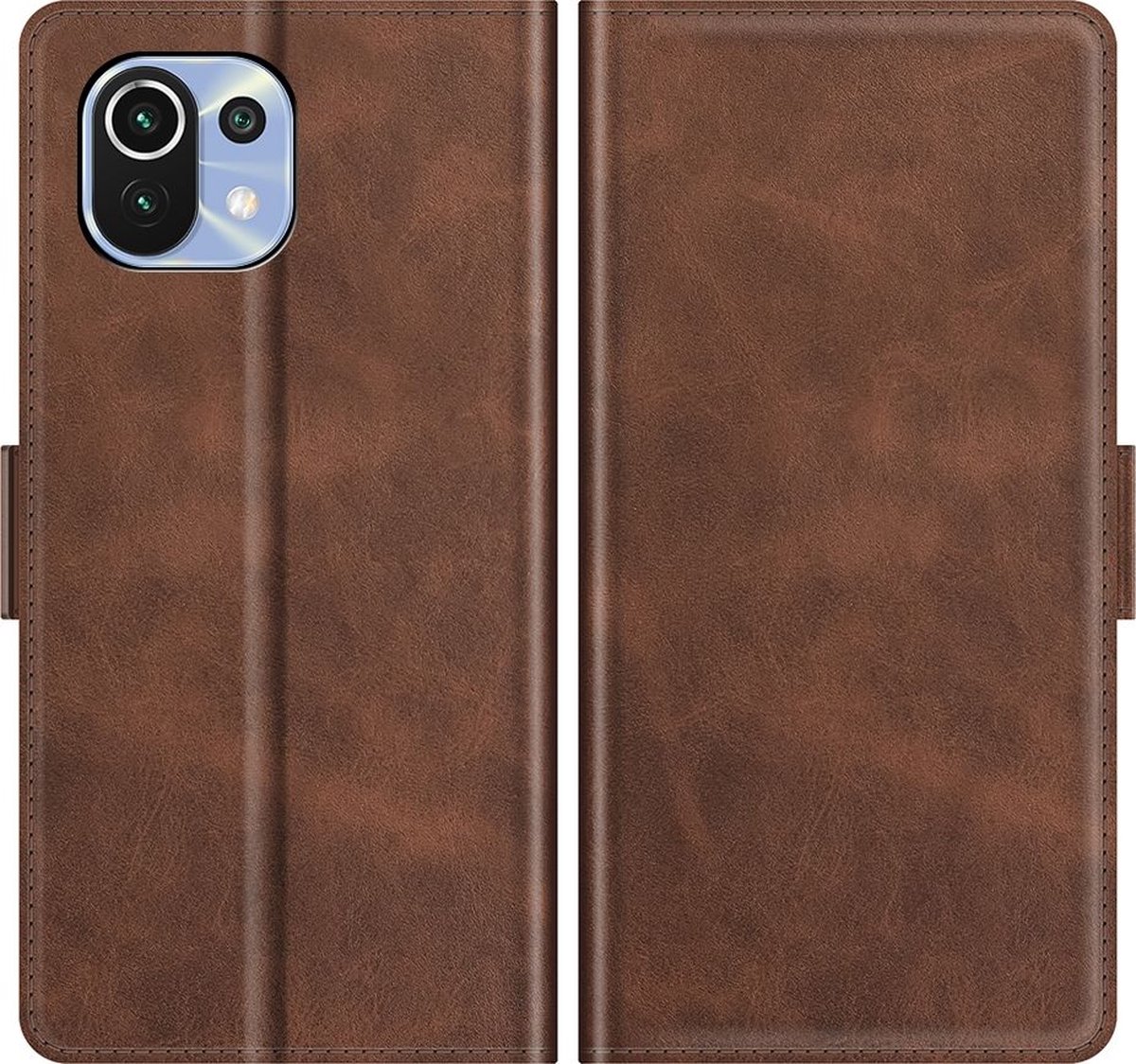 Mobigear Telefoonhoesje geschikt voor Xiaomi 11 Lite NE 5G Hoesje | Mobigear Slim Magnet Bookcase Portemonnee | Pasjeshouder voor 3 Pasjes | Telefoonhoesje voor Pinpas / OV Kaart / Rijbewijs - Bruin