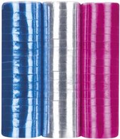 serpentine metallic 3 rollen 400 cm zilver/blauw/roze