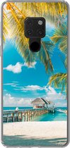 Geschikt voor Huawei P40 Lite hoesje - Tropisch - Strand - Palmboom - Siliconen Telefoonhoesje