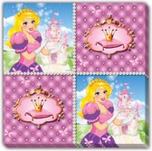 servetten prinsessen meisjes 33 cm papier roze 16 stuks