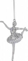 kersthanger ballerina 14 cm acryl zilver