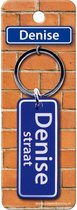 sleutelhanger Denise straat 9 x 3 cm staal blauw