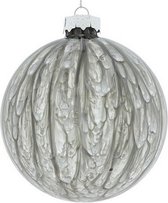 kerstbal ro Xavi 12 cm glas grijs