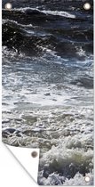Schuttingposter Noordzee - Water - Golven - 100x200 cm - Tuindoek