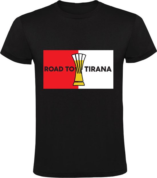 Road to Tirana Heren T-shirt | Feyenoord | finale | Tirana | Conference League | Het Legioen | Zwart