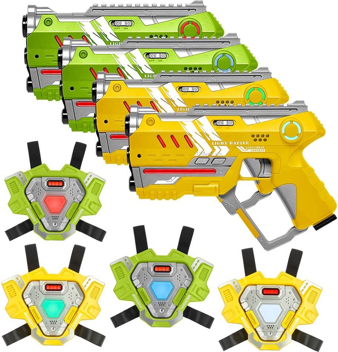 Light Battle Connect Lasergame Set - 4 Pistolets laser (Rouge