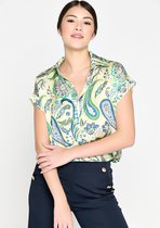 LOLALIZA Hemd met paisleyprint - F - Lime - Maat 38