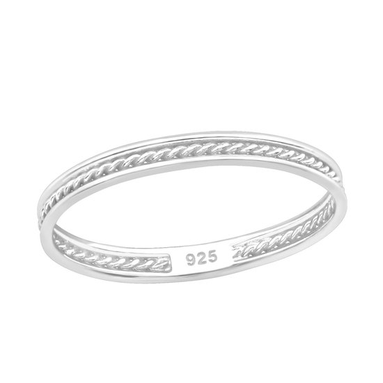 Echt Zilveren Smalle Ring Gedraaid 2.5mm 925 Zilver Maat 7