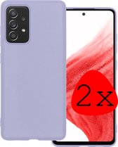 Samsung Galaxy A53 Hoesje Lila Siliconen - Samsung Galaxy A53 Case Back Cover Lila Silicone - Samsung Galaxy A53 Hoesje Siliconen Hoes Lila - 2 Stuks