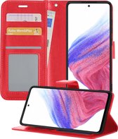 Samsung A53 Hoesje Book Case Hoes - Samsung Galaxy A53 Case Hoesje Portemonnee Cover - Samsung A53 Hoes Wallet Case Hoesje - Rood