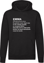 Emma | Unisex | Trui | Sweater | Hoodie | Capuchon | Zwart | Jarig | Verjaardagkado | Verjaardag Kado | Grappig | Cadeau