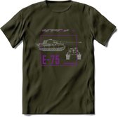 E75 leger T-Shirt | Unisex Army Tank Kleding | Dames / Heren Tanks ww2 shirt | Blueprint | Grappig bouwpakket Cadeau - Leger Groen - XL