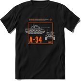 A34 Comet leger T-Shirt | Unisex Army Tank Kleding | Dames / Heren Tanks ww2 shirt | Blueprint | Grappig bouwpakket Cadeau - Zwart - M