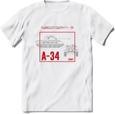 A34 Comet leger T-Shirt | Unisex Army Tank Kleding | Dames / Heren Tanks ww2 shirt | Blueprint | Grappig bouwpakket Cadeau - Wit - XL
