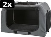2x SOFT KENNEL EASY GRIJS 71X51X49CM