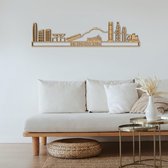 Skyline Hongkong Eikenhout 130 Cm Wanddecoratie Voor Aan De Muur Met Tekst City Shapes