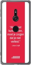 6F hoesje - geschikt voor Sony Xperia XZ2 -  Transparant TPU Case - AFC Ajax Quote Johan Cruijff #ffffff