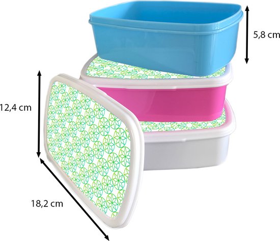 Boîte à lunch Rose - Boîte à lunch - Boîte à lunch - Vert - Étoiles - Motifs - Cercle - 18x12x6 cm - Enfants - Fille - Cadeau Sinterklaas - Cadeaux pour enfants - Cadeaux chaussures Sinterklaas