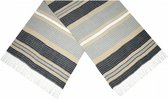sjaal met strepen dames 180 x 65 cm polyester grijs/beige