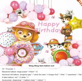 TDR-Feestdecoratie poster en  Ballonnen set -Thema Paw Patrol  -vrolijke verjaardag versiering-44 delige set