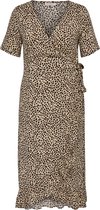 ONLY CARMAKOMA CARFRIDA EX SS WRAP BLK DRESS AOP Dames Jurk - Maat 50