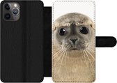 Bookcase Geschikt voor iPhone 11 Pro Max telefoonhoesje - Jongens - Zeehond - Kinderen - Meisjes - Dieren - Met vakjes - Wallet case met magneetsluiting