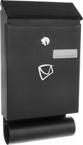 Brievenbus Wand Hangend - Spimo Sinky - Postbus Mailbox - Wandbrievenbus - Krantenrol - RVS - Zwart