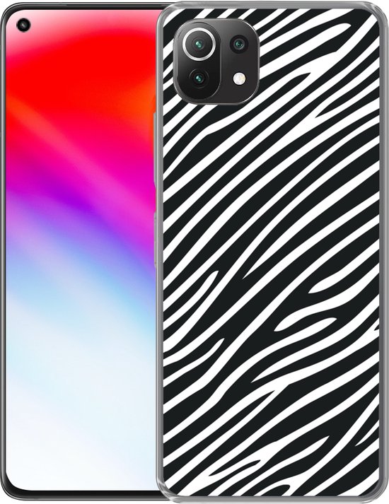 Telefoonhoesje Geschikt voor Xiaomi 11T hoesje - Dierenprint - Zebra - Zwart - Siliconen Telefoonhoesje Telefoonhoesje