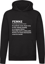 Femke Sweater | jarig | Verjaardagkado | verjaardag kado | Cadeau | Unisex | Trui | Hoodie | Capuchon | Zwart