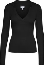 Vero Moda VMTANIA LS V-NECK KNIT BLOUSE Dames Top Black - Maat XS