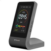 Strolox® Professionele 3 in 1 CO2 Meter - CO2 Meter, Melder & Monitor - Thermometer - Hygrometer - Zwart