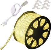 LED Strip Warm wit - 20 meter in een ROL - 220V - 2835SMD - 180L/M - IP65 - Met Aansluitstekker