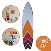 Tidez Surfplank Decoratie - Houten Surfplank - Surfboard Decoratie - Orange Oriole 160cm