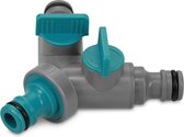 Raccord de robinet double Navaris pour tuyau d'arrosage - Distributeur d'eau 2 voies pour robinet extérieur - Répartiteur de robinet réglable