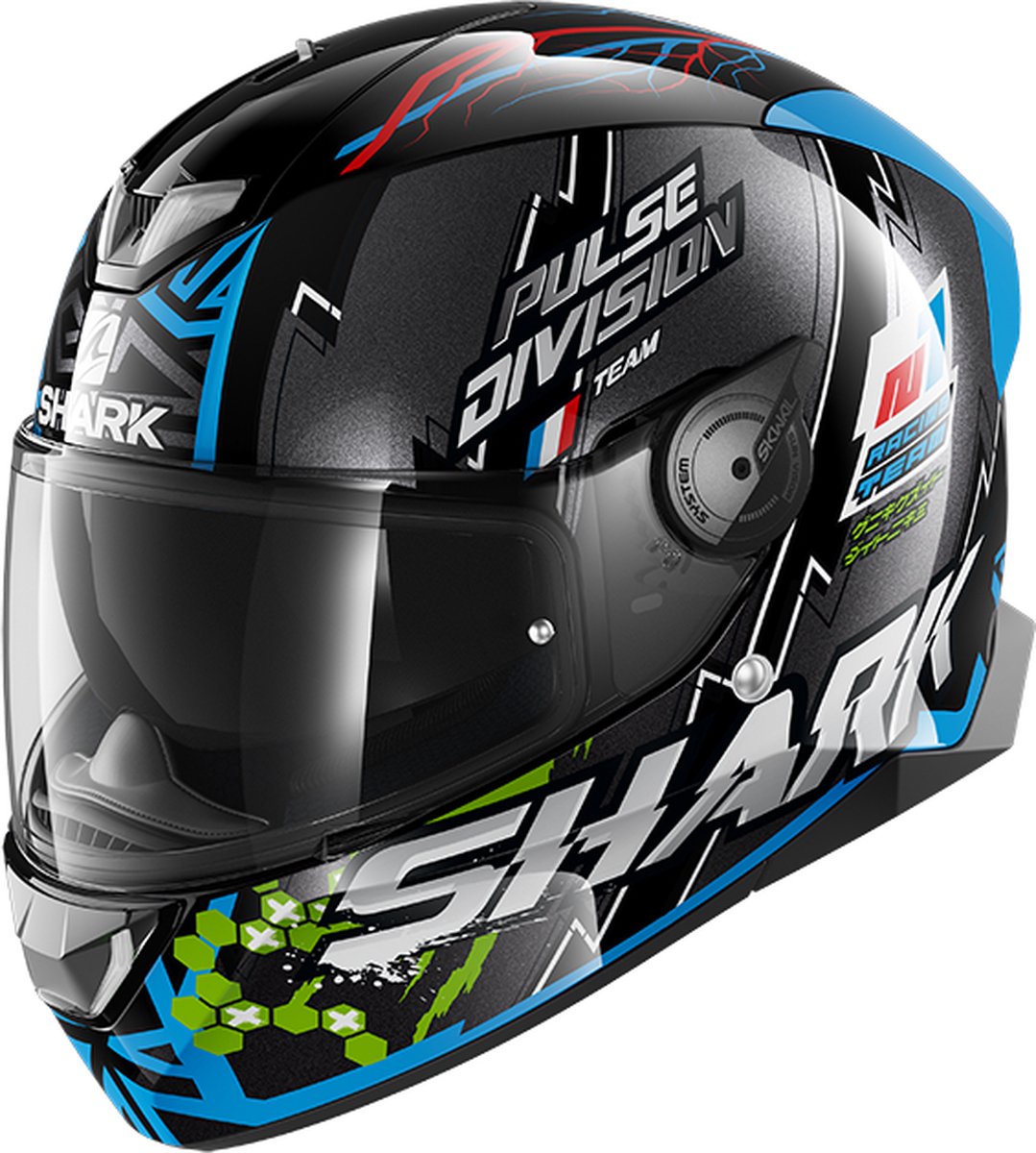 SHARK SKWAL 2.2 NOXXYS Motorhelm integraalhelm Zwart blauw Groen - Maat XS