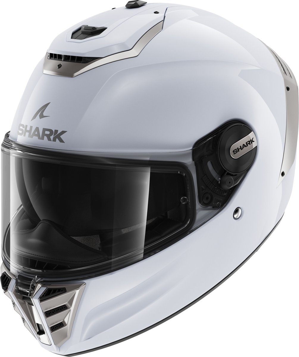 SHARK SPARTAN RS BLANK Motorhelm Integraalhelm Wit Zilver Glans - Maat XS