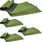 Relaxdays 24x placemat groen - afwasbaar - bamboe onderleggers - tafelonderleggers - stof