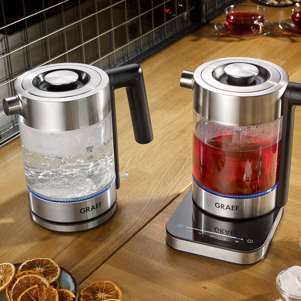 Graef WK300 waterkoker 1 l 2000 W Zwart, Roestvrijstaal, Transparant — afbeelding 2
