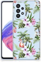 GSM Hoesje Geschikt voor Samsung Galaxy A53 5G Doorzichtig Hoesje Flamingo Palms