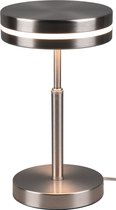 LED Tafellamp - Trion Franco - 6W - Warm Wit 3000K - Rond - Mat Nikkel - Aluminium - BSE