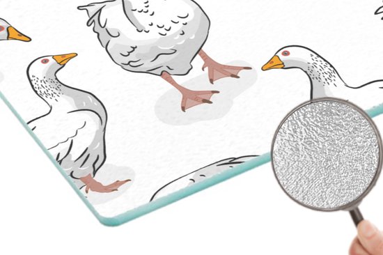 Planche à découper en Verres - 28x20 - Motif - Vogel - Oie - Planches à découper en Glas